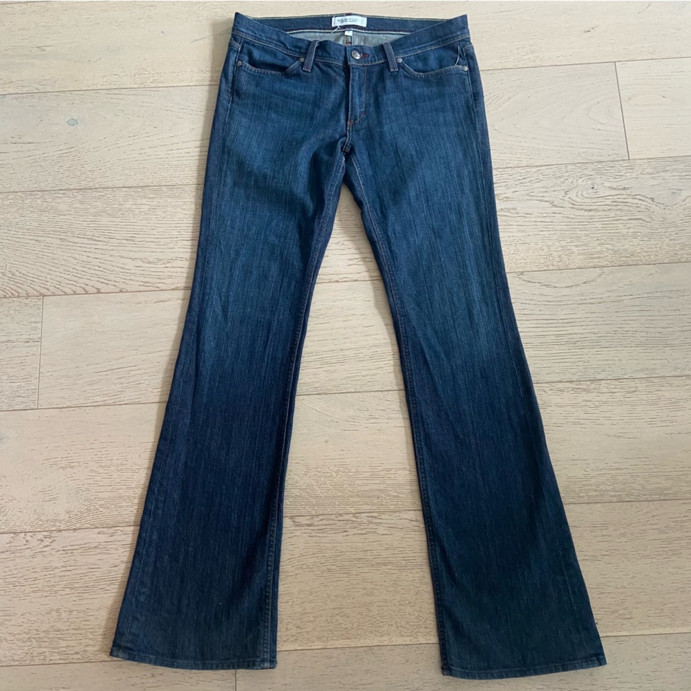 HABITUAL Low Rise Bootcut Jeans Size 30 Dark Wash 34.5” Inseam Y2K EUC USA - Picture 4 of 12